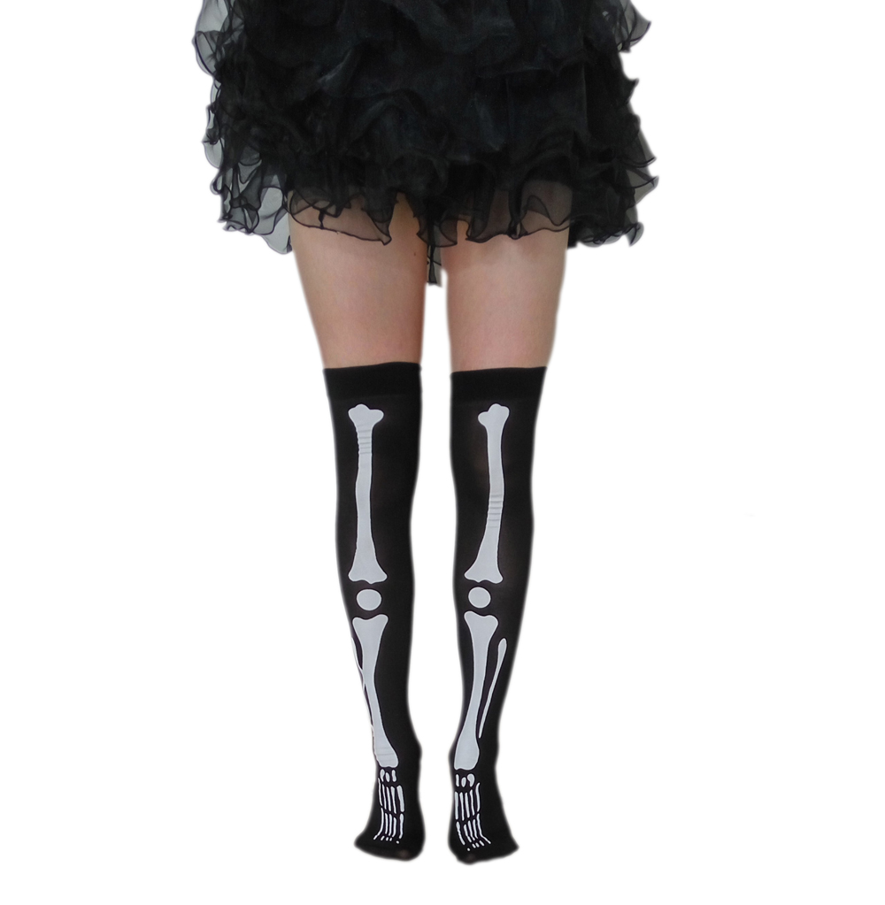 F8189 Prom dress accessories printing skeleton stockings vampire Halloween socks